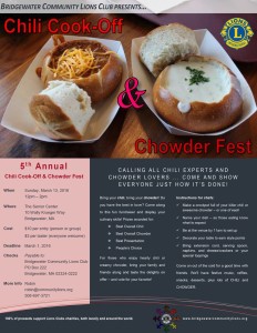 Bridgewater Community Lions Chili Cook-off and Chowderfest 2016