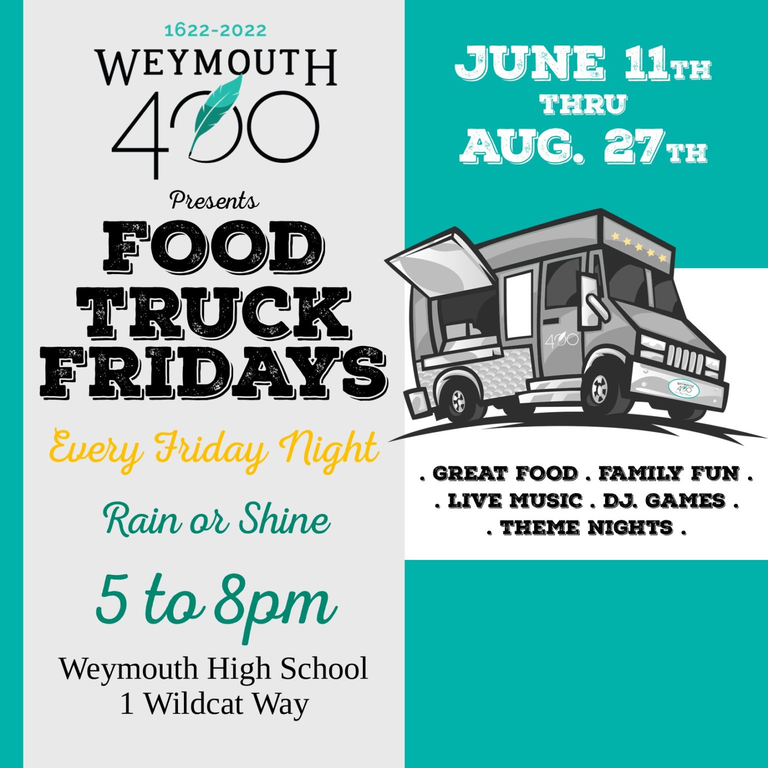 Weymouth 400 Food Truck Fridays 2021 Hockomock Swamp Supper Club